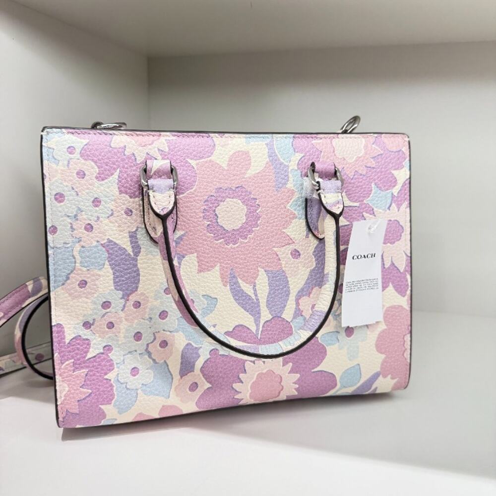 Coach CBM08 Maggie Small Tote Bag With Floral Print - Picture 4 of 7